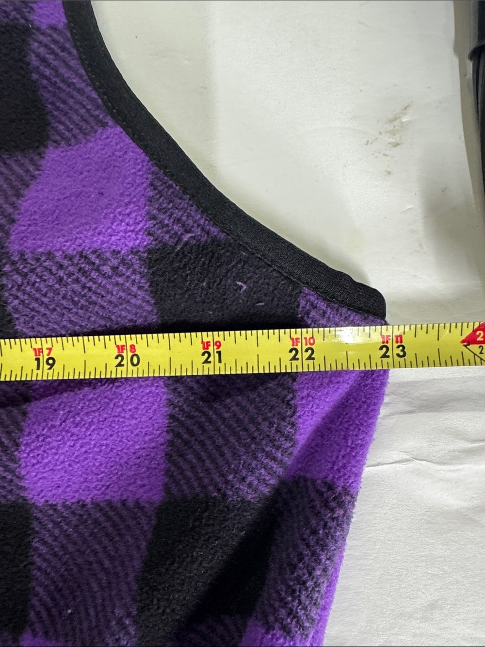 Chaps Purple and Black Buffalo Plaid Fleece Zip Vest plus outdoor fall Gorpcore - Picture 10 of 11